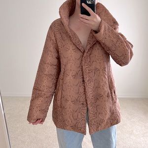 NEW Andrew Marc mark New York  snake skin print puffer coat
